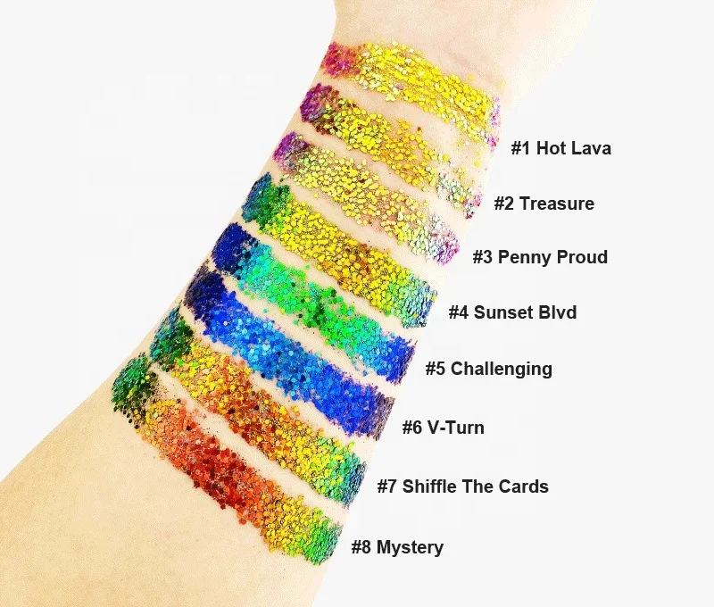 Private Label Chameleon Pigment Pink Chunky Glitter Flakes Gel Eyeshadow  Multichrome Duochrome Glitter Eyeshadow