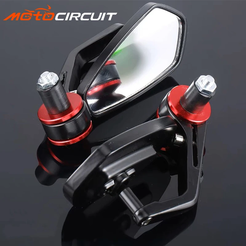 MSK Motorbike Universal Handle Bar Grip End Mirror Carbon Fibre Cnc Motorcycle Side Rearview Mirrors Bodys Parts Accessories