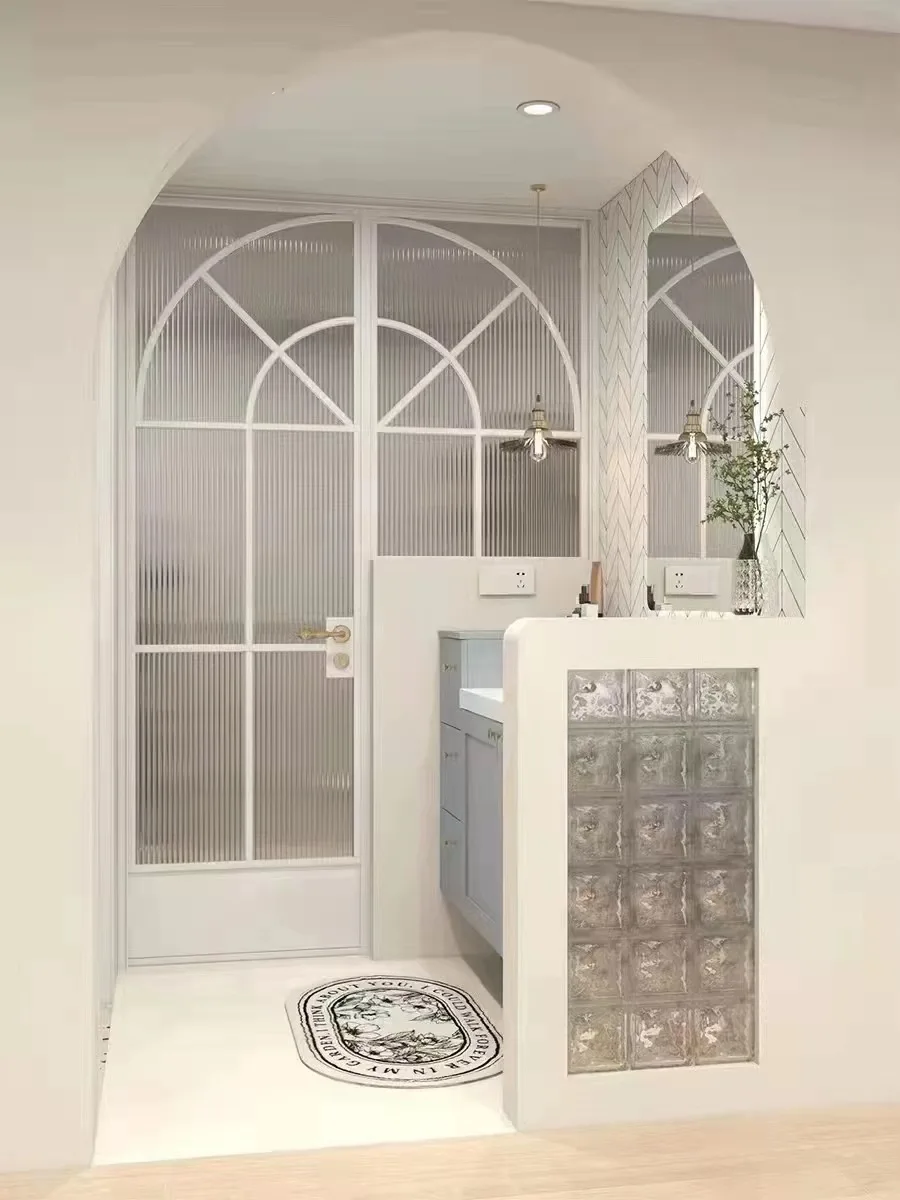 Modern French Arch Doors Aluminum Waterproof Insulation with Double Tempered Glass Other Doors Genre