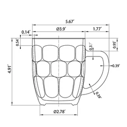 560ml Huge Capacity Beer Glass Mug With Handle Durable Glass Beer Cup Unbroken Glassware Custom Beer Glass
