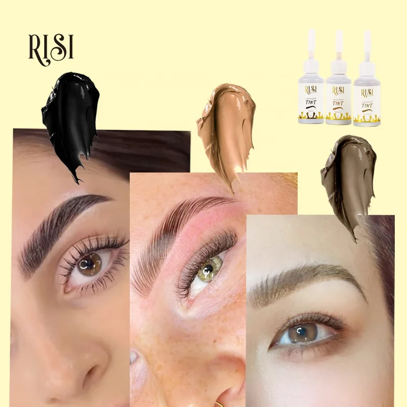 RISI Private Label Long Lasting Color Tinted Brow Lash Waterproof Dye for Eyebrows and Eyelashes