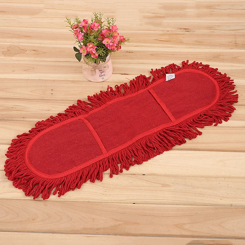 Hot Sale Korean Household Cleaning Flat Mops Red Oil Dust Removal Cotton Yarn Cloth Mop Replacement Head  Refill