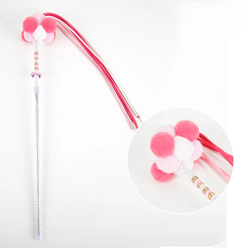 
Pet Accessories Silk Feather Cat Teasing Wand Interactive Cat Teaser Toy Stick for Cats 