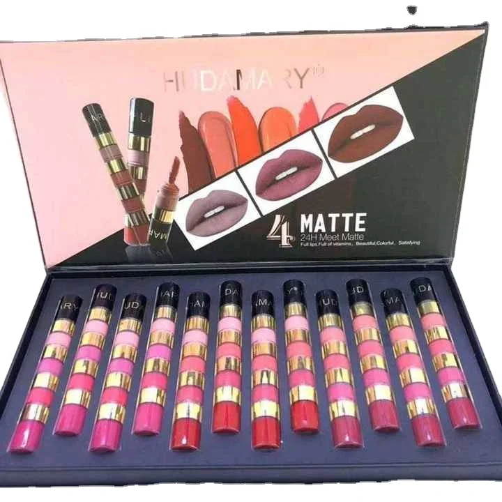 Hello ktti блеск для губ 12 видов цветов Матовый жидкий набор макияжа День Святого Валентина Обложка Сердца Помада веганская косметика