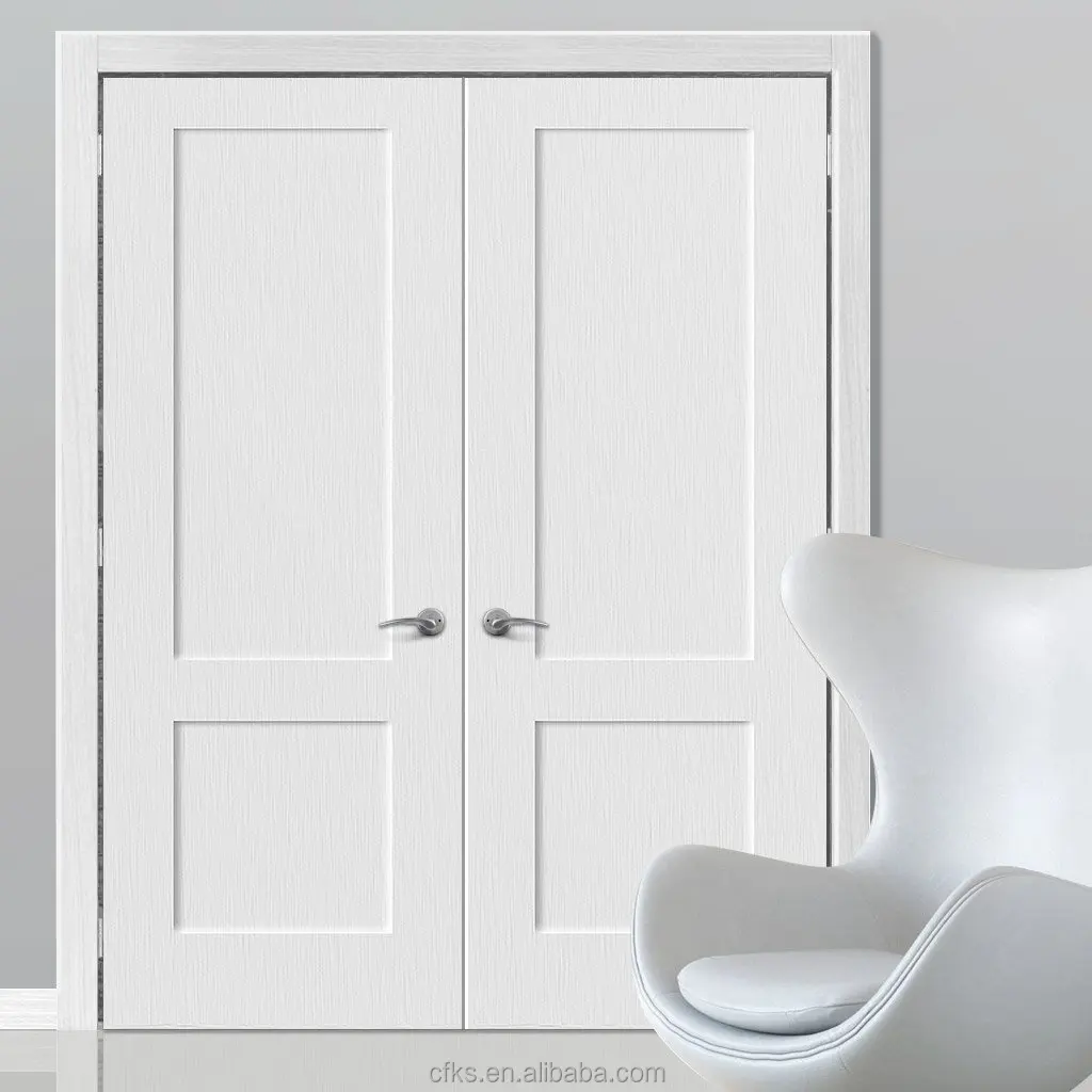 High Quality 2 panels white primed internal interior wooden sliding shaker doors