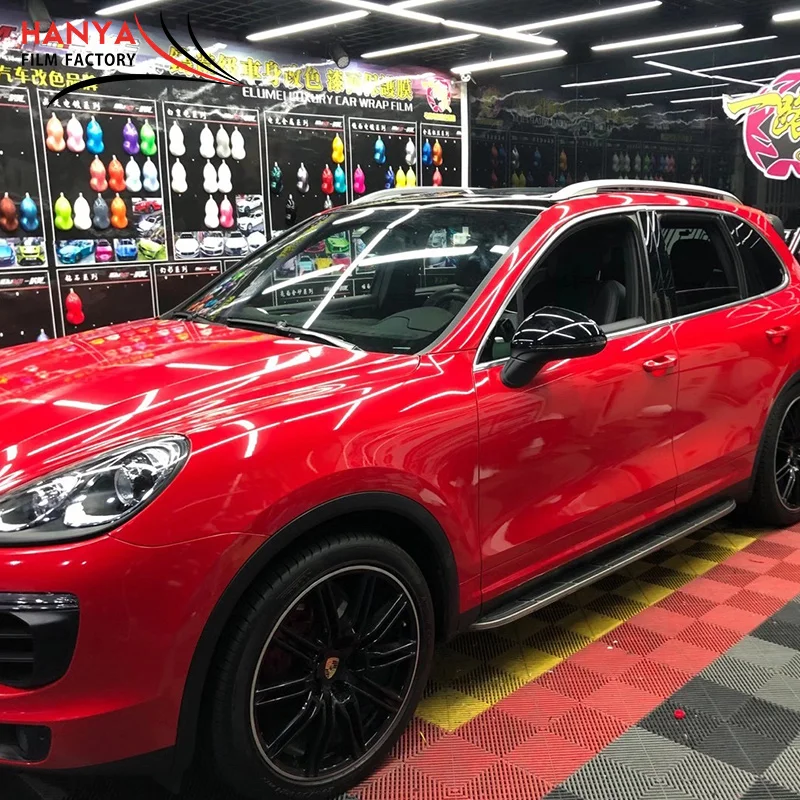 1.52x18M Air Bubble Free High Quality Glossy Rouge Auto Vinyl Decal Stickers Paper Car Wrap Films