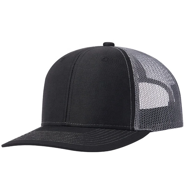 Free Sample 100% polyester Mesh Snap Back Adjustable Men Trucker Hat Cap for Fishing