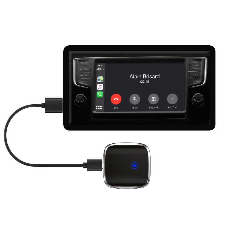 2 в 1 проводной к беспроводной CarPlay бокс Android автомобильный адаптер Plug And Play USB/Type C Dongle