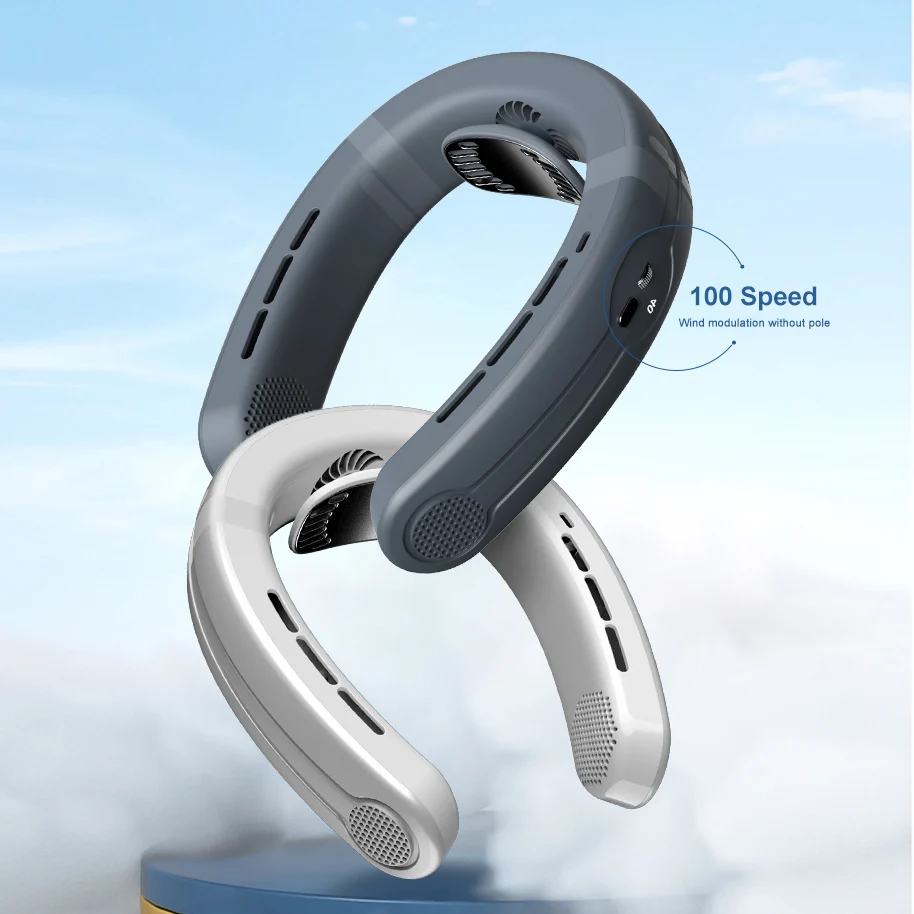 Neck Air Conditioner 4000mah Electric Portable Hanging Semiconductor Refrigerator Cooling Neck Fan For Outdoor Sports Fan