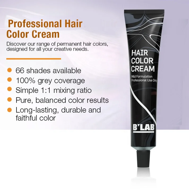 Private Label Natural Hair Color Cream Hair Dye for Professional Salon Semi Permanent Blue Low Ammonia Organic Hair Dye Cream