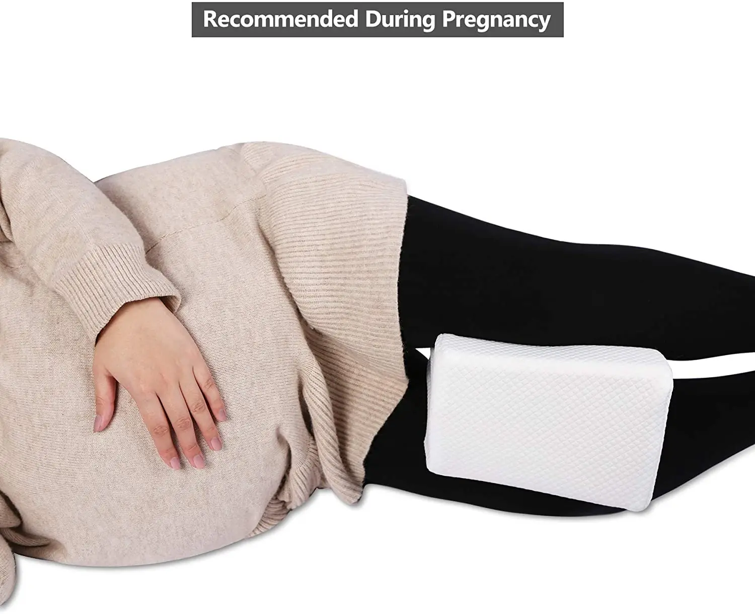 
Knee Memory Foam Pillow for Side Sleepers, Knee Support Pillow for Leg and Knee Pain, White 