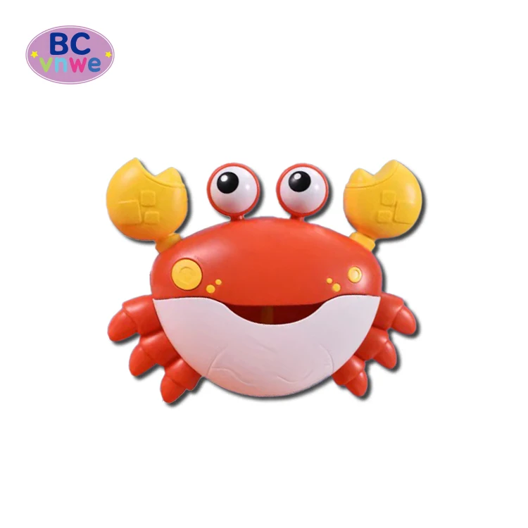 Hot Crawling Crab Baby Bath Toy Funny Bubble Machine with Automatic Soap Maker and Music Made of Plastic and Water