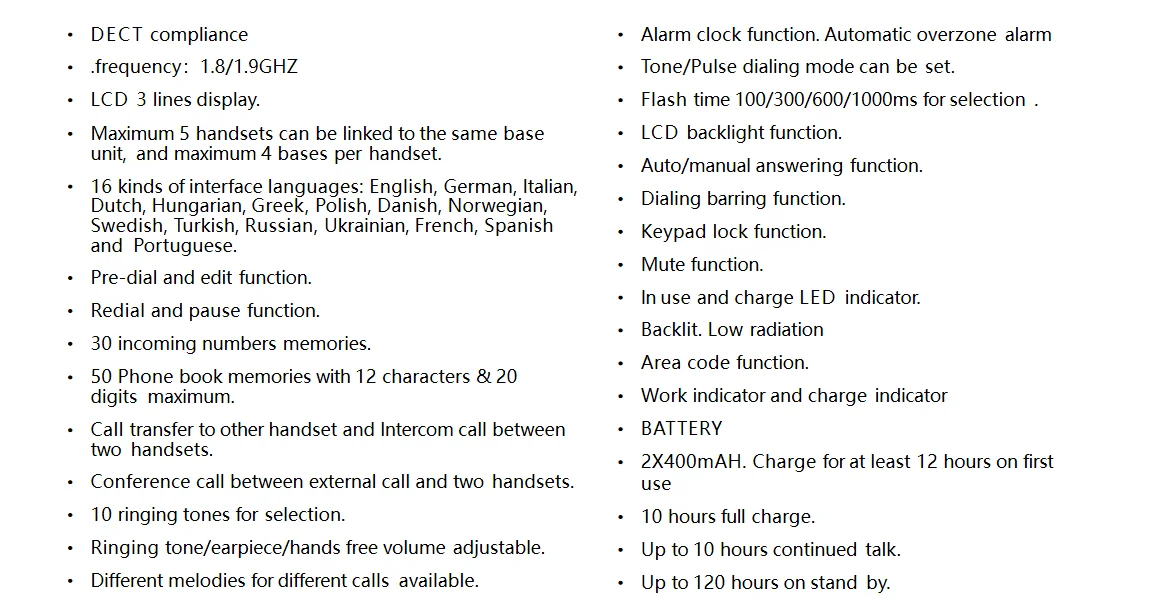 High Quality DECT 5.0 6.0 Wireless Digital VOIP SIP Dect Phone Portable Landline With Unit Base Fixed Wireless Telephone