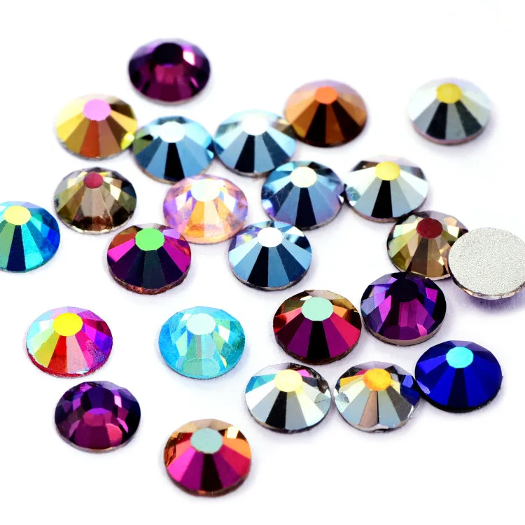 wholesale 1400pcs SS2-34 Mix AB Color Diamond Crystal Flatback Glass Rhinestones Gems For DIY Nail Art Decoration Garments Shoes