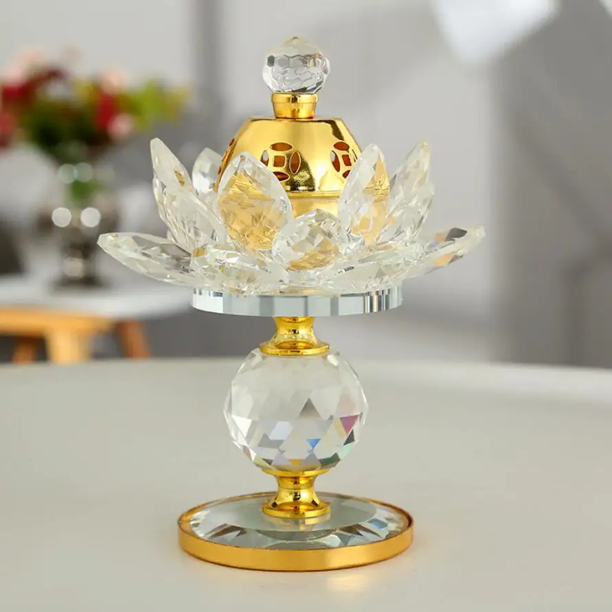 Wholesale luxurious Romantic table decorative votive glass gold crystal aroma burner