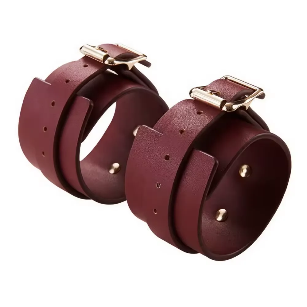 PU leather Sex Bondage BDSM Kit Restraints Sets with Handcuff Ankle Cuff Blindfold Collar Whip SM Games Play Sex Toys for Couple