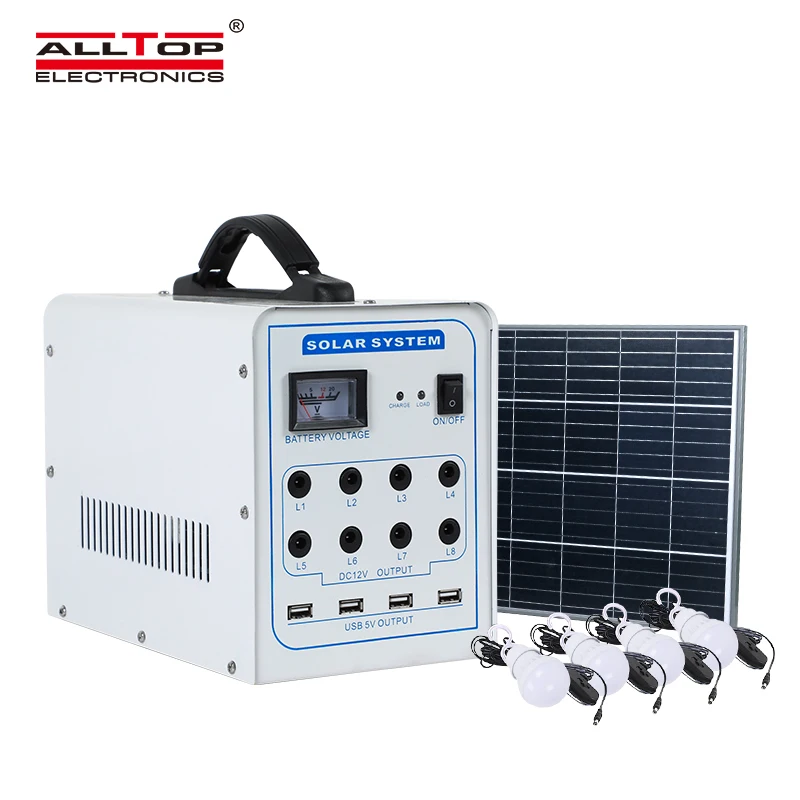 ALLTOP Newest design solar monitoring system 40W inverter home solar power led lighting system