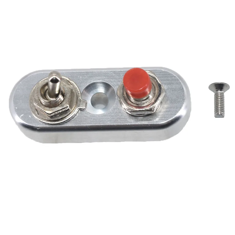 Aluminum Alloy Universal Motorcycle Handlebar Switch For Horn Headlight ON/OFF Button Black and Silver Toggle Grip Switch