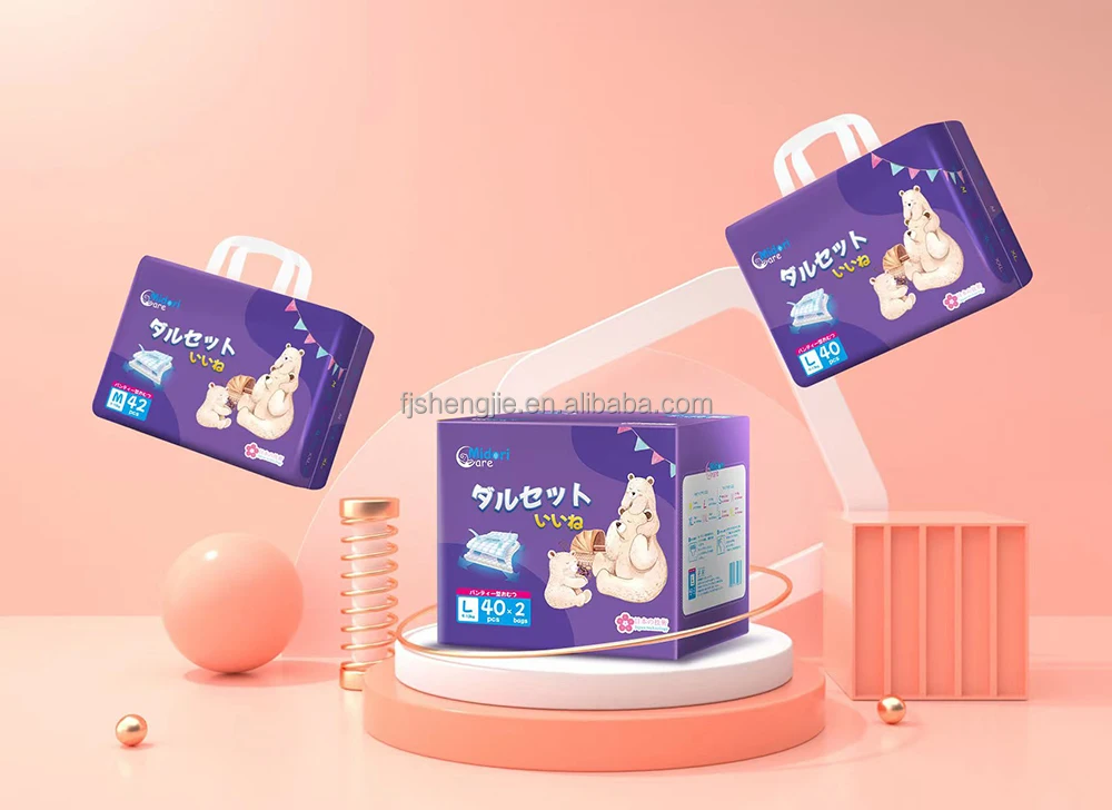 MIDORI CARE Baby pants diaper, baby diaper factory, disposable diaper for Vietnam