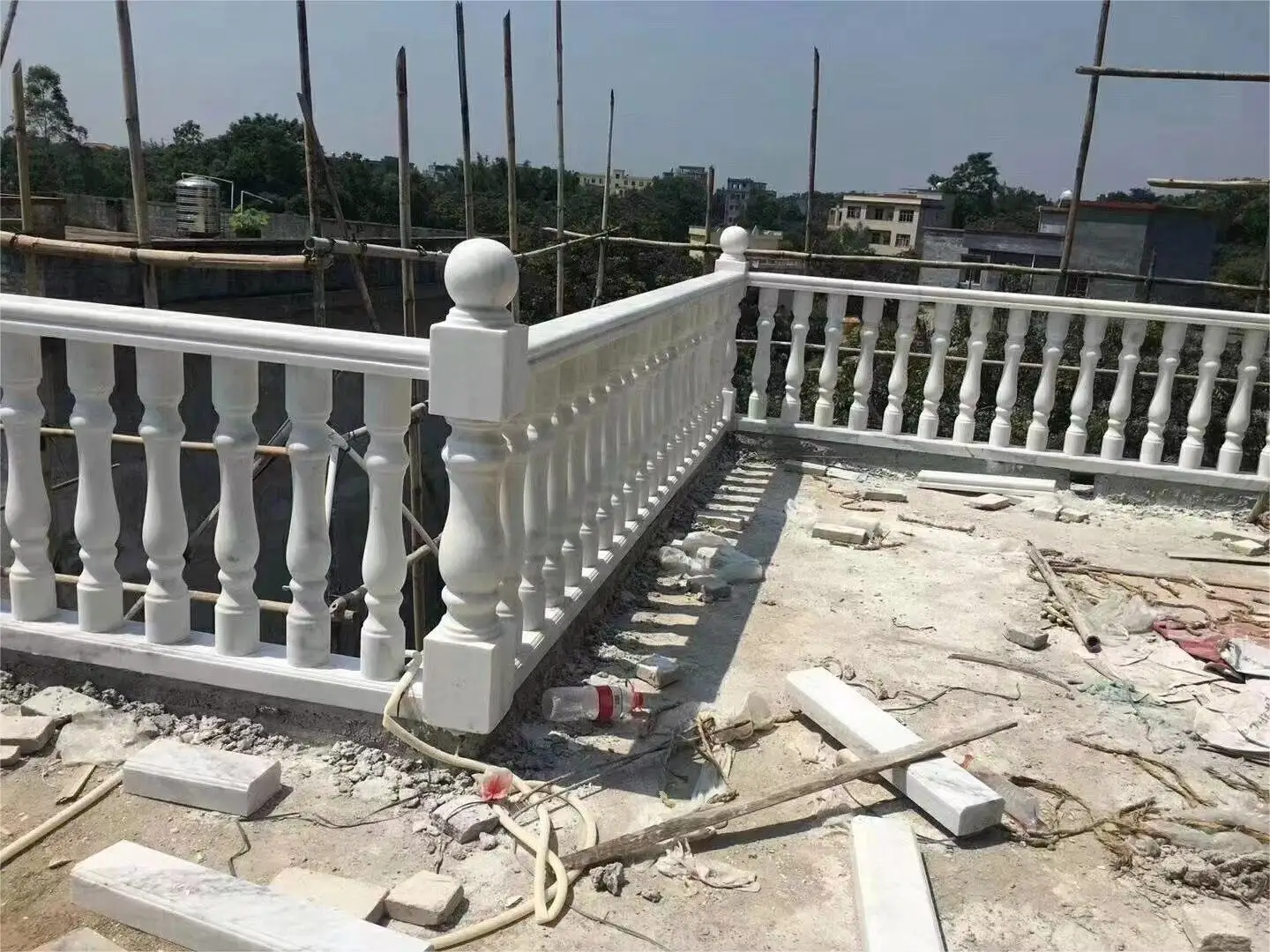 GUCI White Marble Baluster Balcony European Design Decoration Carved Natural Stone Villa Railing