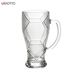 Oem Custom Logo Recycled Eco Friendly 13oz Glass Mugs For Beer Football Festival Promotion Beer Glass Mug