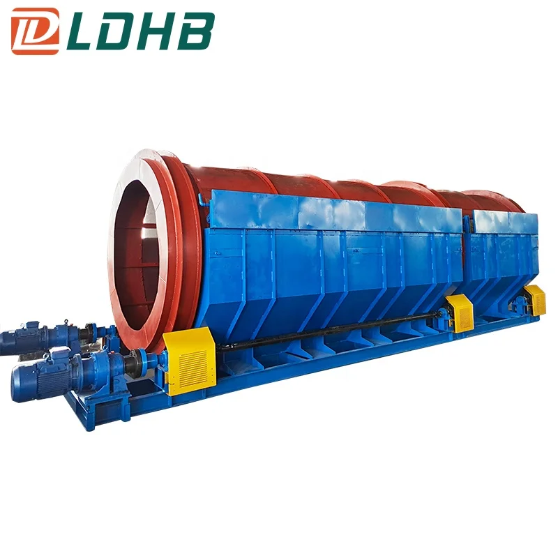 High efficiency mineral quarry separation rotary trommel screen design