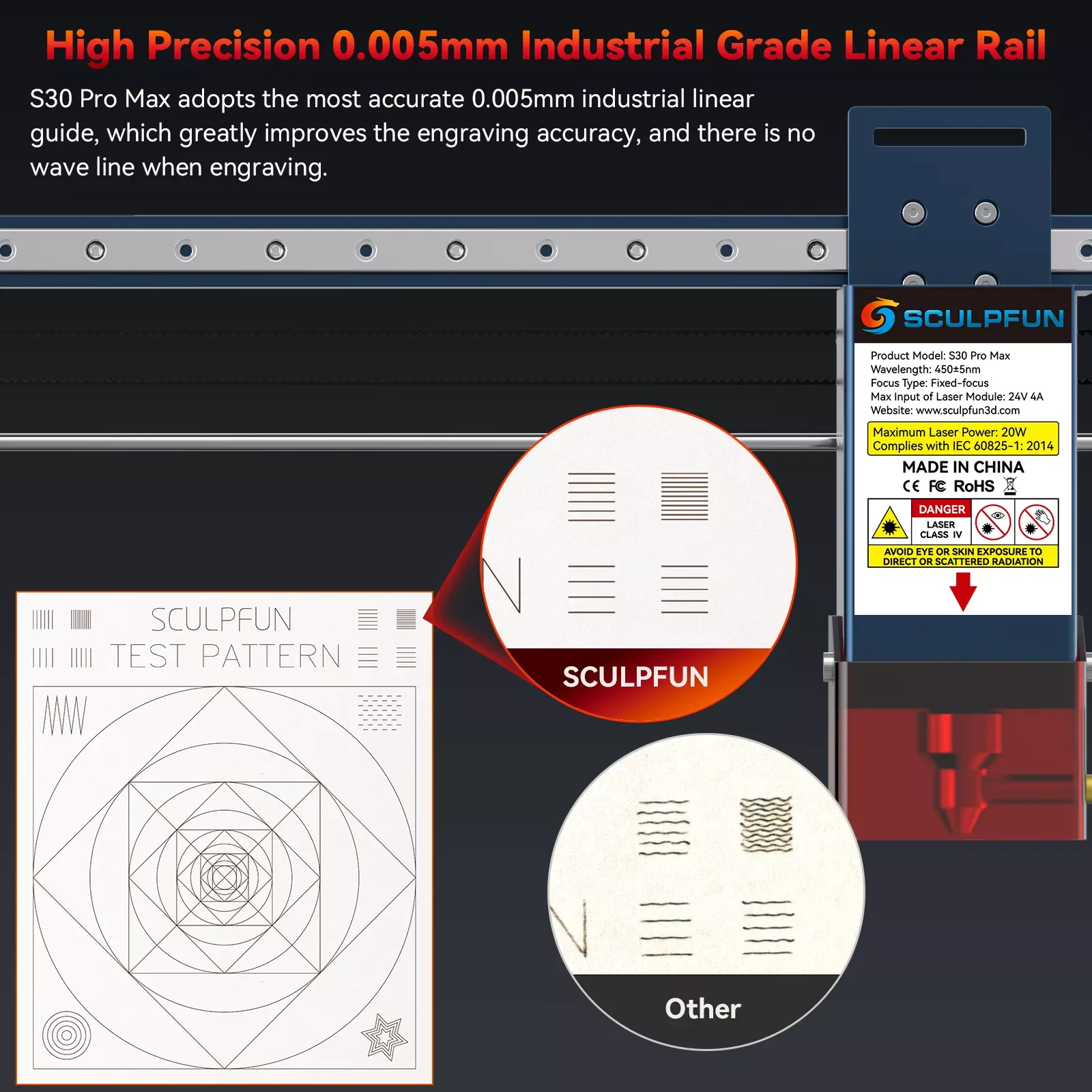 Top ONE  SCULPFUN S30 Automatic Air-assist Replaceable Lens Wood Metal Acrylic Engraver Cutting Laser Engraving Machine