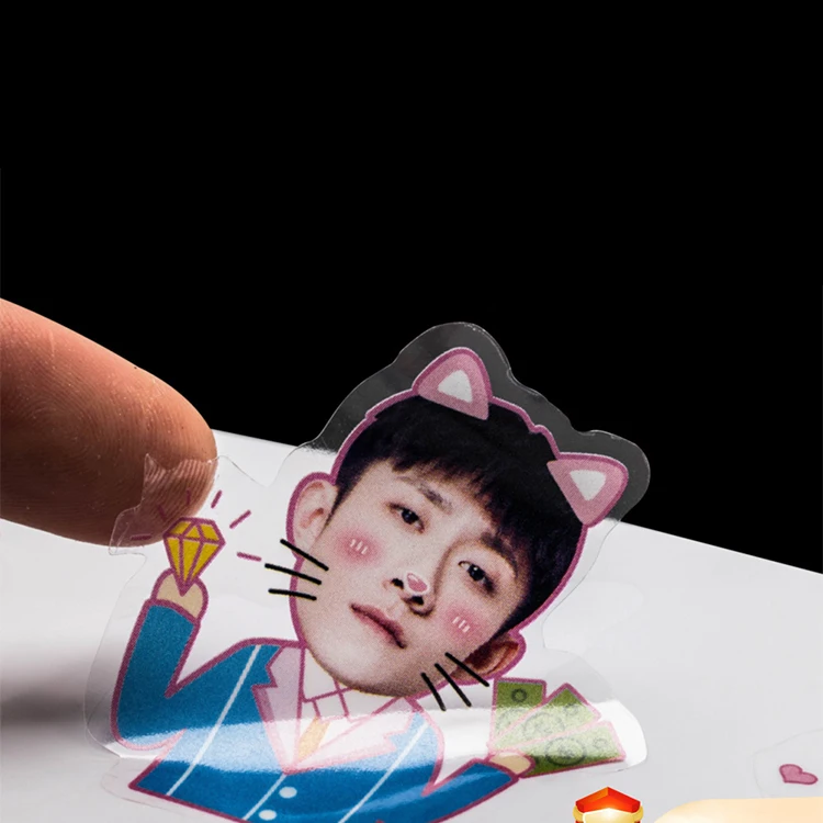 Custom Logo Print Adhesive Cut Out Sticker Carton Stickers Kawaii Paper Jar Sticker For Festival Packsge