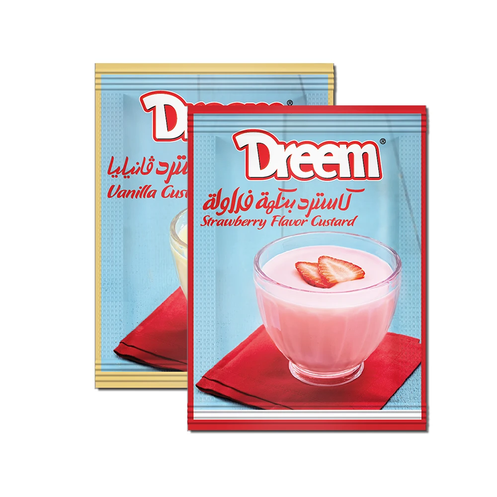 Egypt Halal Snack Bakery Ingredients Custard Powder Dessert Chocolate Strawberry Vanilla Falvor Instant Custard Powder