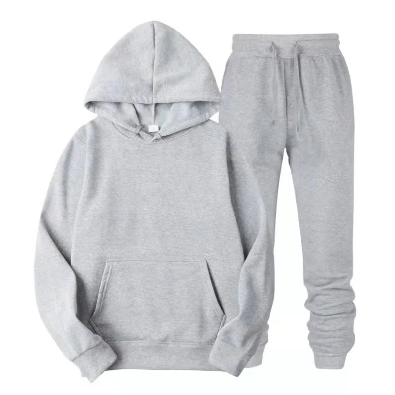 Custom Logo Fitness Sports Trousers Two Pieces Set Man tracksuit Hoodies For