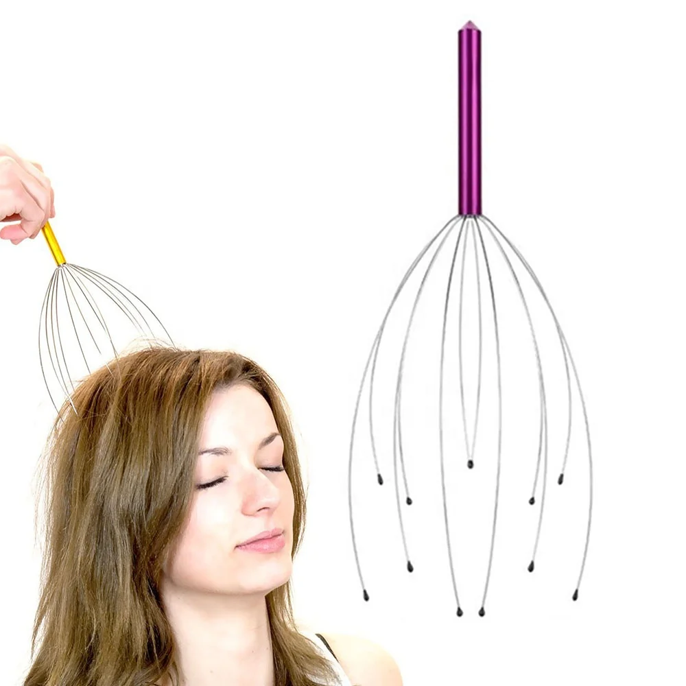 Zhedage 12-claws spider Head Massager Octopus Hair Head Scratcher Manual Massager Tool Metal Head scalp Massager