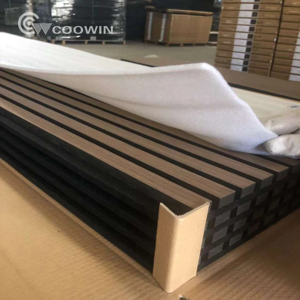 Custom Dark Walnut Wood Veneer Wall Panelling Slat Panel Wandpaneel Acoustic Panel Akupanel