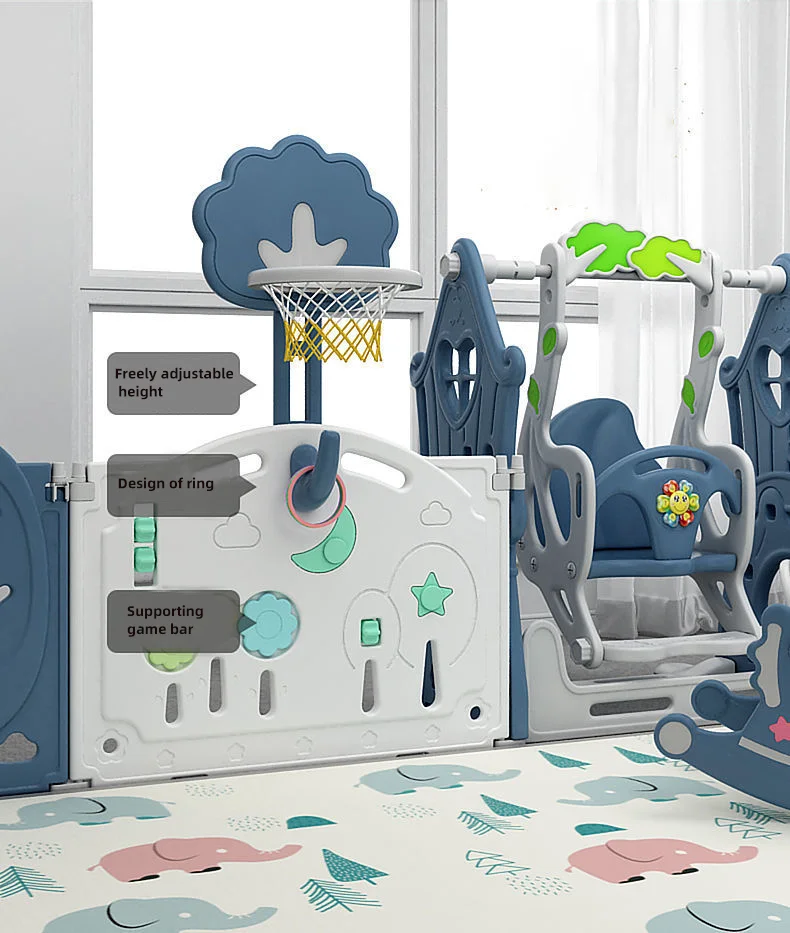 Customizable Toddler Fence Indoor Children Folding Play Yard Baby Safety Plastic Kids Playpens With Gate