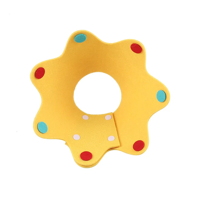 Elizabeth ring felt pet cat anti-licking sterilization sun flower puppy cat rabbit chinchilla collar Lightweight soft.
