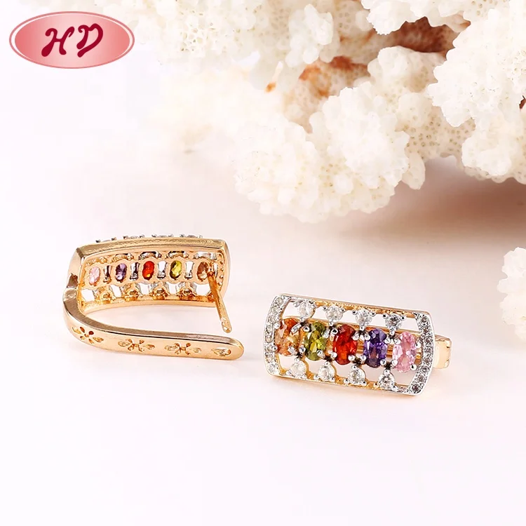 Multicoloured Fashion Earring Designs New Model Diamond Earrings Jewelry