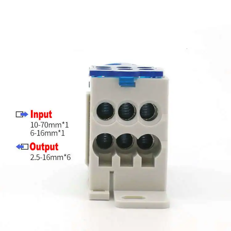 UKK160A Terminal Block one in Six Out Din Rail distribution Box Universal Electric Wire Connector Power junction box