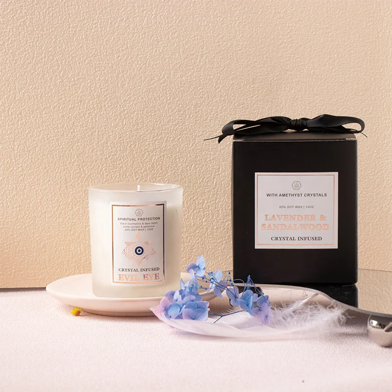 crystal candle wholesale wedding  soy wax customised jar frosted glass crystal candle holders