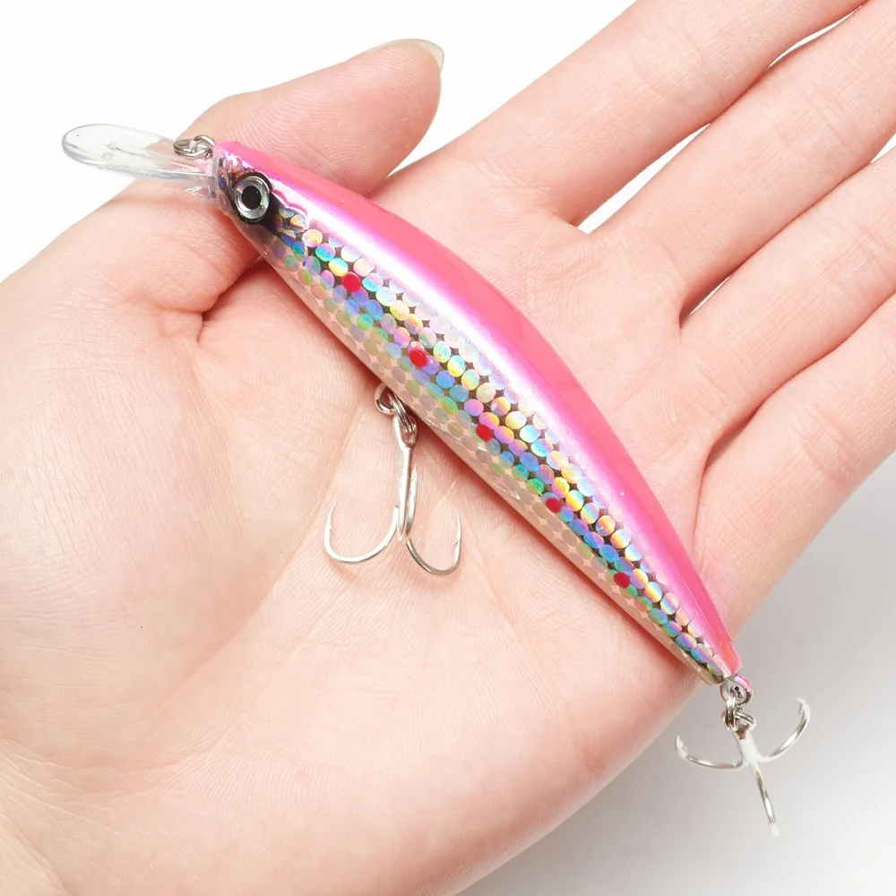 2023 New Design Long Tongue Sinking Minnow 27g 37g Long Casting Simulation Bait Trout Peche Artificial Baits