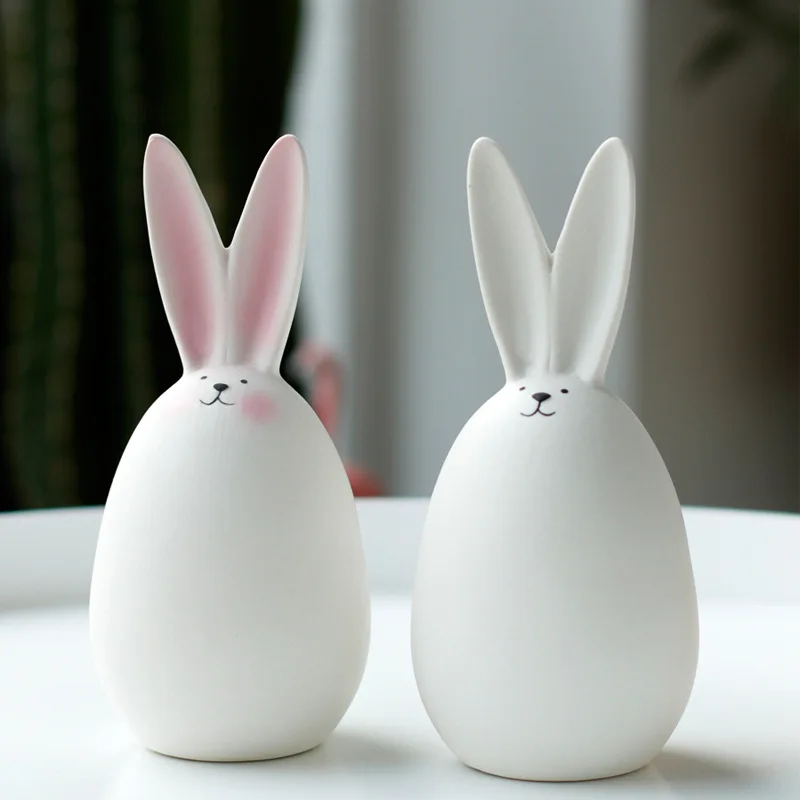 Creative ceramic cute animal living room mini ceramic rabbit decoration INS ceramic decoration home accessories