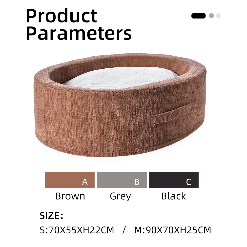 Pet Bed manufacturer OEM Warm Washable Cat Beds Super Soft Suede Fabric Round High Rim Pet Dog Bed with remove able