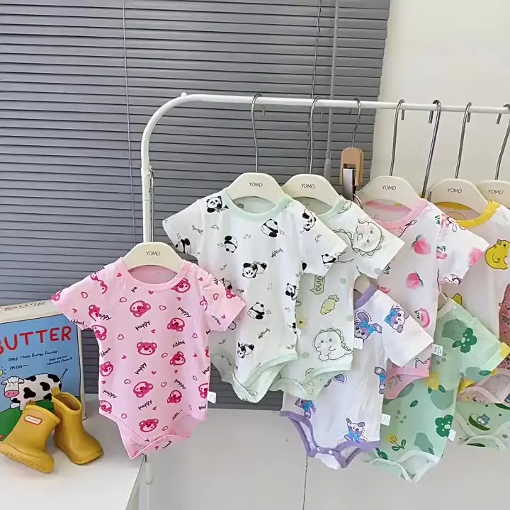 Baby Summer Breathable Sweat Thin Clothes Baby Pure Cotton Skin Soft Crawling Suit Baby Coat Newborn Crawling Suit