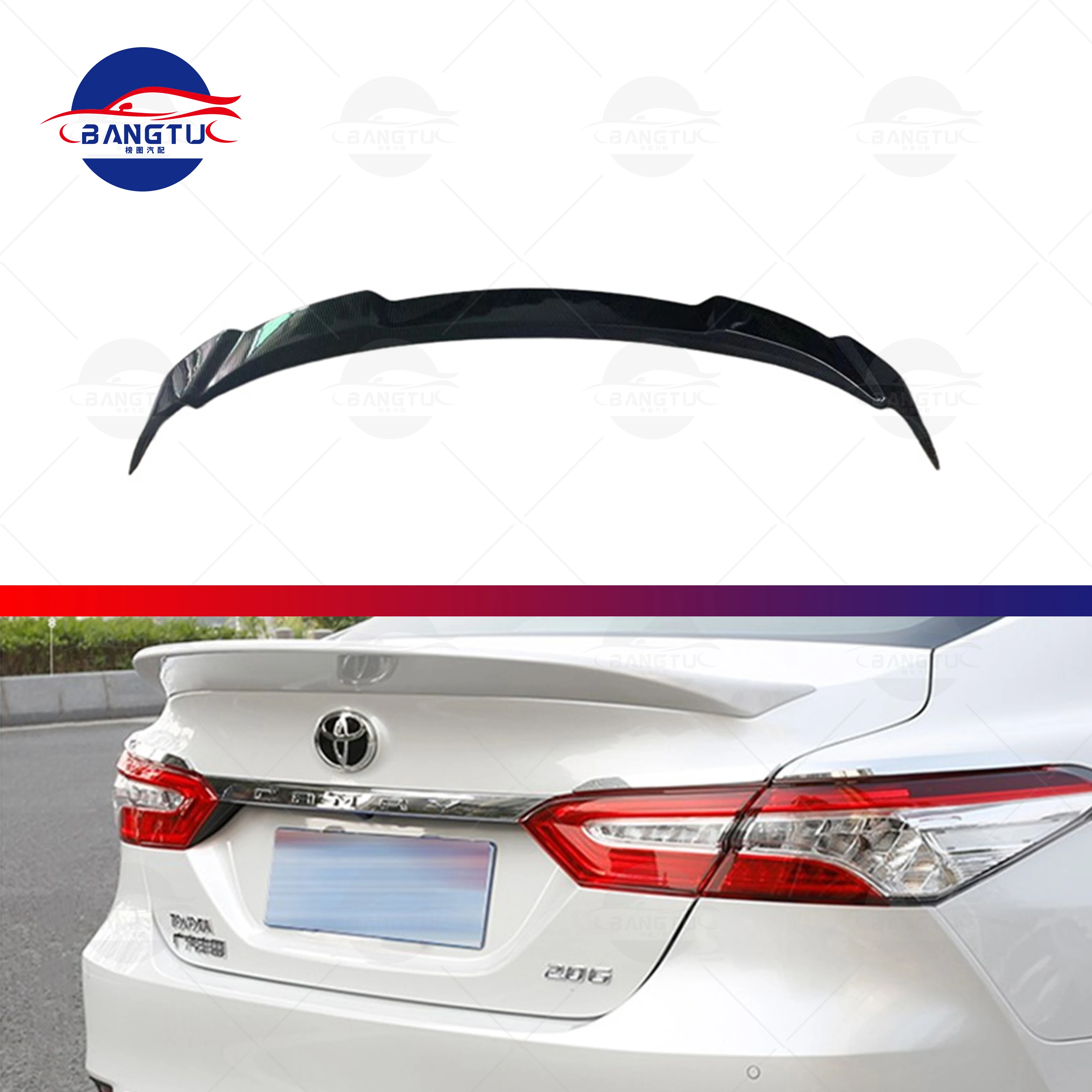 Manufactory Good Craft Car Decoration ABS Plastic Carbon Fiber KN Style Rear Spoiler For Toyota Camry 2018 2019 2020