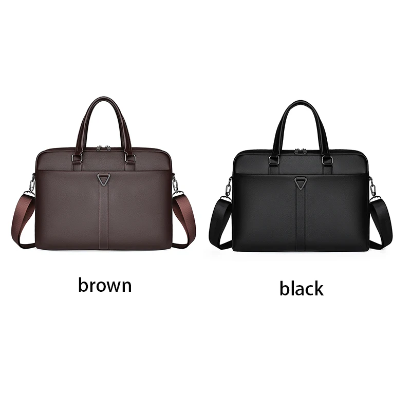 New Designer Large Portable Men Luxury Laptop PU Leather Waterproof Shoulder Business Laptop Bag For Office