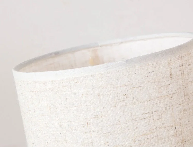 rectangular round linen fabric shade home wooden table lamp hotel beside lamp E27