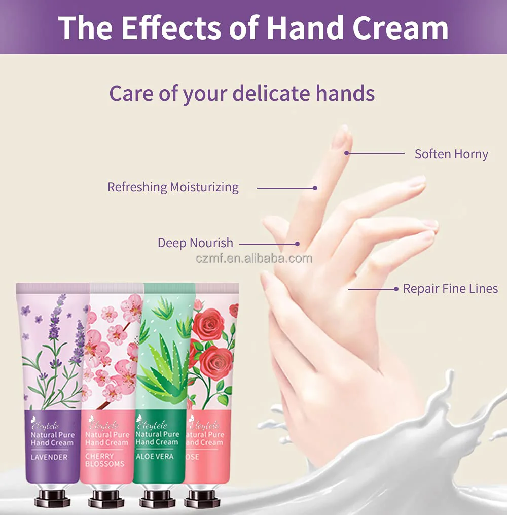 Custom Wholesale Private Label Natural Skincare Organic Shea Butter Whitening Moisturizing Flower Fragrance Hand Cream Lotion