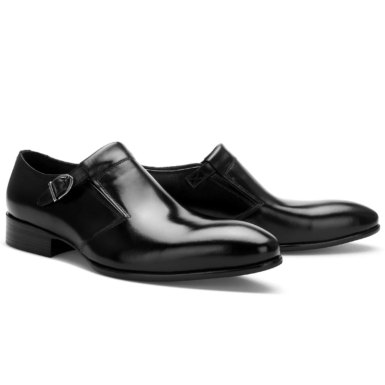 Fashion Italian Handmade Casual leather Shoes Moccasins Single button  loafers Shoes for men