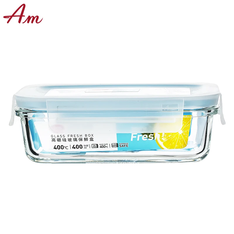 
Air tight high borosilicate glass meal prep container with silicone lid and protection sleeve microwave safe eco friendly 