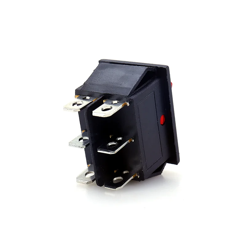 rocker switch dpdt,16a 250v kcd3 kcd1-201 waterproof 3 pin rocker switch with lamp led 3 pins