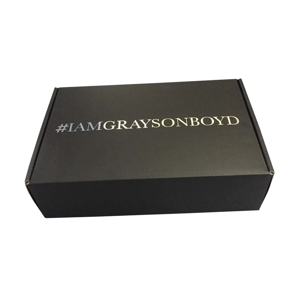 Cheap printing empty cosmetic skincare cream black mailer box makeup sets shipping box with logo silver