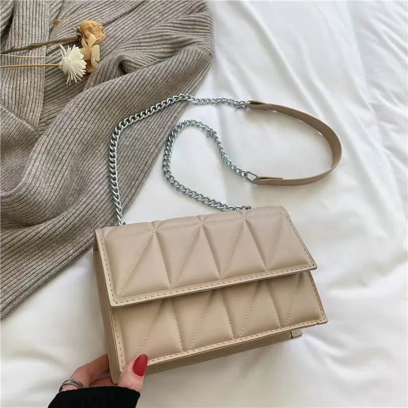 2024 new wave Korean storage bag version of western style chain embroidered small square bag mini slung shoulder bag
